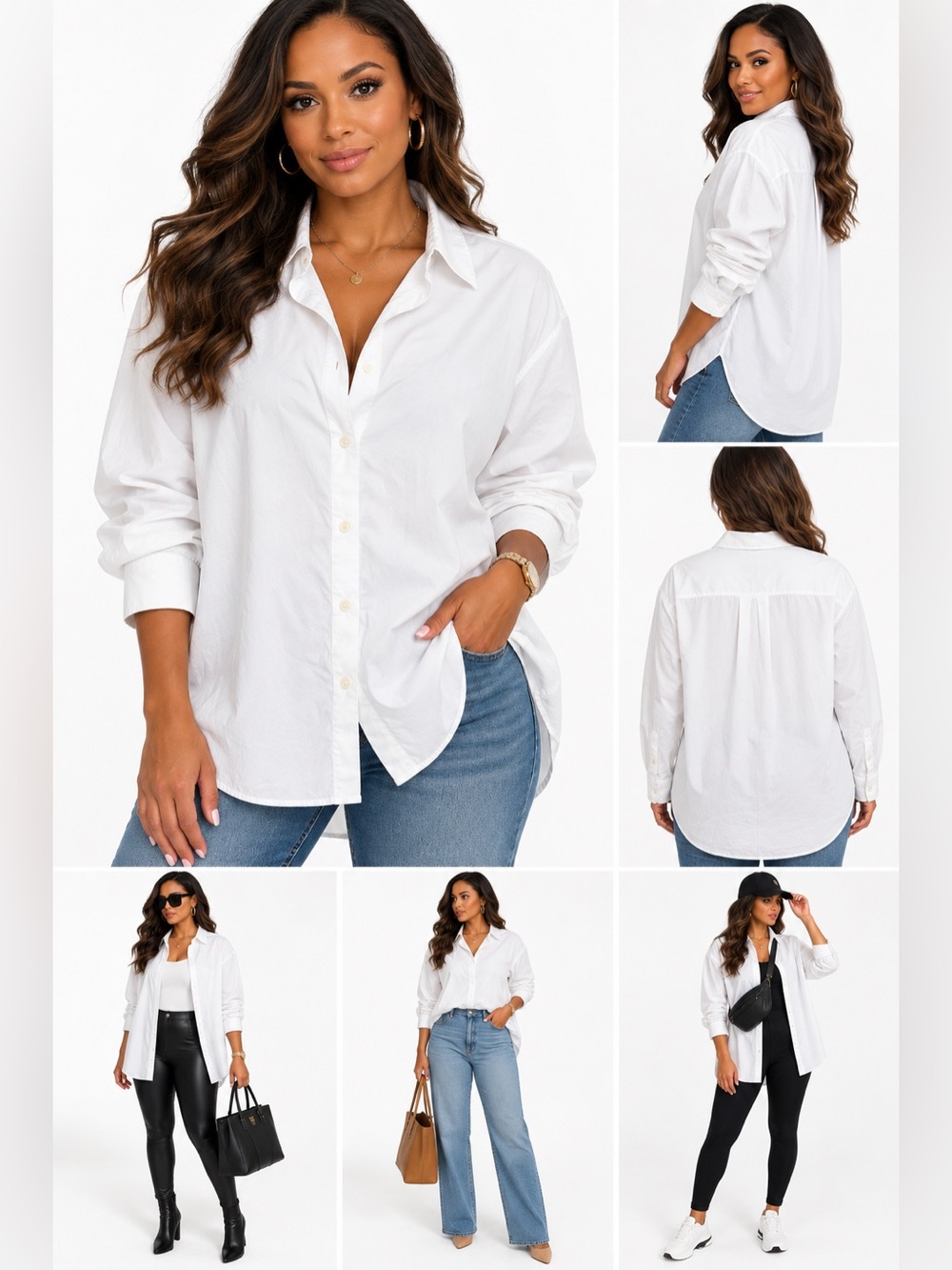 Universal Thread White Oversized Cotton Button-Up Shirt XL NWT
